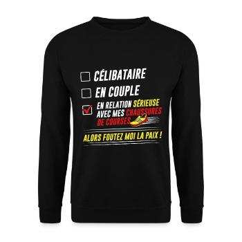 Humour Running Course à pied Cadeau - Sweat-shirt Unisexe - noir - Devant - Alina (178cm) & Michal (187cm)