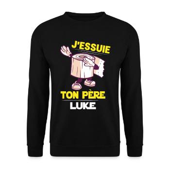 J'essuie ton père - Sweat-shirt Unisexe - noir - Devant - Alina (178cm) & Michal (187cm)