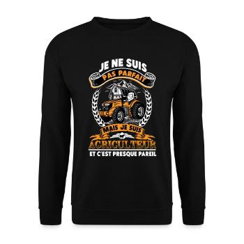 Agriculteur - Je ne suis pas parfait - Sweat-shirt Unisexe - noir - Devant - Alina (178cm) & Michal (187cm)