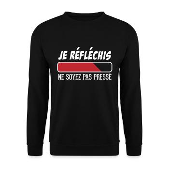 Je réfléchis - Humour Geek Cadeau - Sweat-shirt Unisexe - noir - Devant - Alina (178cm) & Michal (187cm)