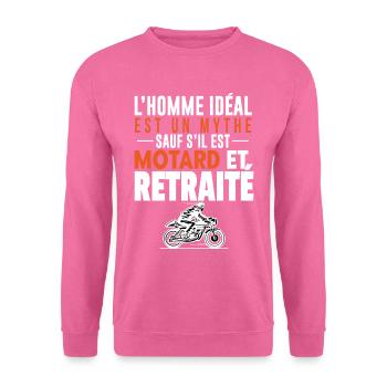 Motard à la retraite - Retraité Moto Cadeau - Sweat-shirt Unisexe - rose - Devant