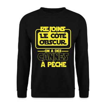 Rejoins le côté obscur - star-wars pêche pêcheur - Sweat-shirt Unisexe - noir - Devant - Alina (178cm) & Michal (187cm)