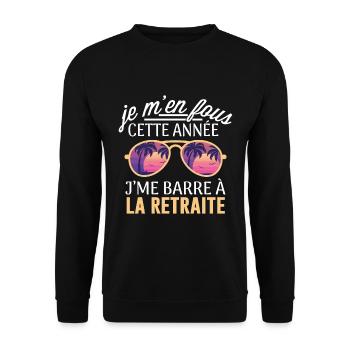J'me barre à la retraite - Futur Retraité Cadeau - Sweat-shirt Unisexe - noir - Devant - Alina (178cm) & Michal (187cm)