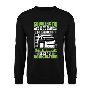 Agriculteur Agriculture Ferme Humour Cadeau - Sweat-shirt Unisexe - noir - Devant - Alina (178cm) & Michal (187cm)