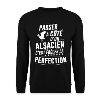 Alsace Alsacien Humour Parfait Idée Cadeau - Sweat-shirt Unisexe - noir - Devant - Alina (178cm) & Michal (187cm)