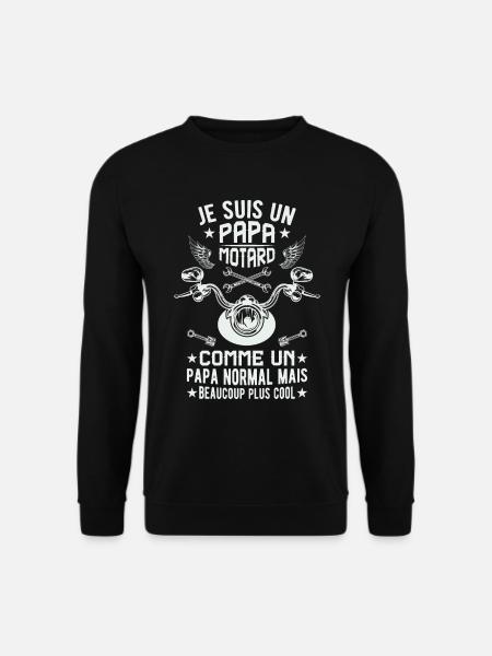 Papa Motard Idée Cadeau Moto Motos Humour - Sweat-shirt Unisexe - noir