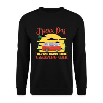 J'peux pas Camping Car Van life Voyage Cadeau - Sweat-shirt Unisexe - noir - Devant - Alina (178cm) & Michal (187cm)