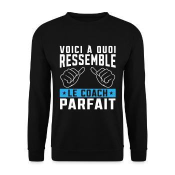 Coach parfait - Humour Cadeau pour coach sportif - Sweat-shirt Unisexe - noir - Devant - Alina (178cm) & Michal (187cm)
