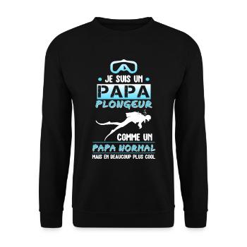 papa plongeur cadeau plongée sous marine - Sweat-shirt Unisexe - noir - Devant - Alina (178cm) & Michal (187cm)