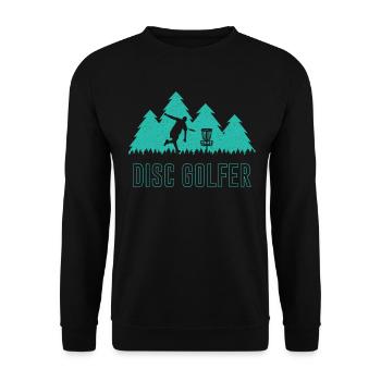 Discgolf Spieler Disc Golf Discgolfspieler - Unisex Pullover - Schwarz - Vorne - Alina (178cm) & Michal (187cm)