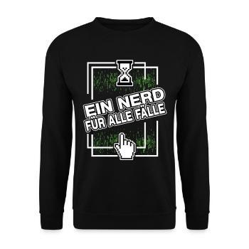 nerd administrator IT abteilung pixel coder - Unisex Pullover - Schwarz - Vorne - Alina (178cm) & Michal (187cm)