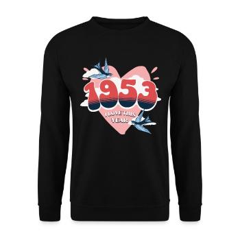 Geburtstag 70 Jahre verehrt Geburtsjahr 1953 - Unisex Pullover - Schwarz - Vorne - Alina (178cm) & Michal (187cm)