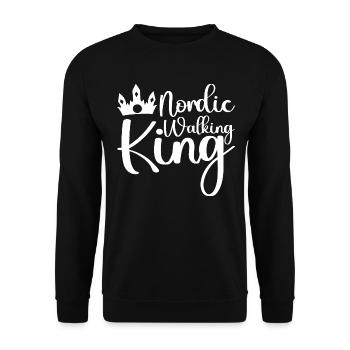 Nordic Walking man king of Nordic walking - Unisex Sweatshirt - black - Front - Alina (178cm) & Michal (187cm)