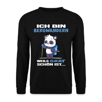 Bergwandern Gratwanderung Berghütte servus alpin - Unisex Pullover - Schwarz - Vorne - Alina (178cm) & Michal (187cm)