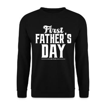 Dad's First Father's Day - Unisex Sweatshirt - black - Front - Alina (178cm) & Michal (187cm)