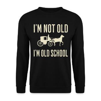 Ich bin nicht alt, ich bin klassischer Opa - Unisex Pullover - Schwarz - Vorne - Alina (178cm) & Michal (187cm)