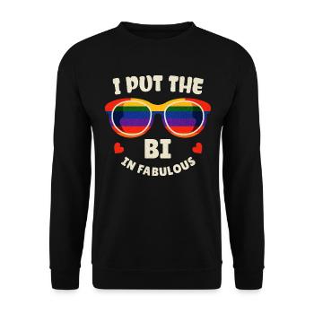 Bi in Fabulous LGBT Gay Pride - Unisex Sweatshirt - black - Front - Alina (178cm) & Michal (187cm)