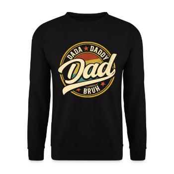 Dada Papa Bruh Vatertagsgeschenk 2024 - Unisex Pullover - Schwarz - Vorne - Alina (178cm) & Michal (187cm)