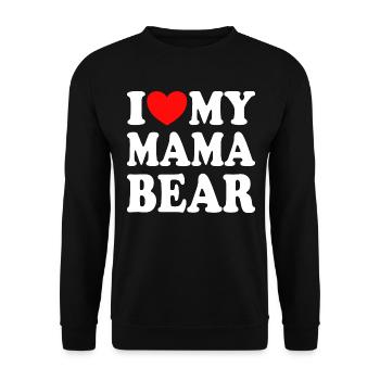 J'aime Ma Maman Ours - J'adore Ma Maman Ours - Sweat-shirt Unisexe - noir - Devant - Alina (178cm) & Michal (187cm)