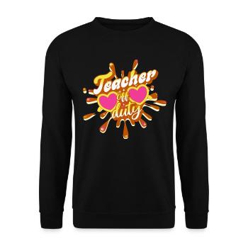 Lehrer in den Sommerferien - Unisex Pullover - Schwarz - Vorne - Alina (178cm) & Michal (187cm)
