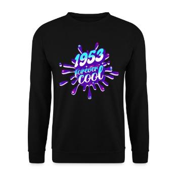 Cooles Jahr 1953 Jubiläum 70 Jahre - Unisex Pullover - Schwarz - Vorne - Alina (178cm) & Michal (187cm)