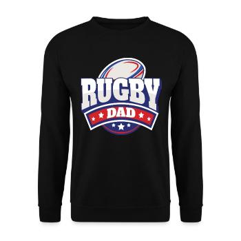 Vater Rugby-Spieler Geschenk Papa Rugby-Unterstützer - Unisex Pullover - Schwarz - Vorne - Alina (178cm) & Michal (187cm)