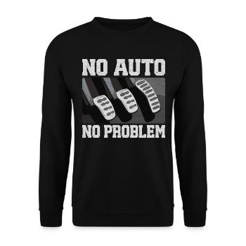 Automatique Voiture Manuelle Humour Conducteur - Sweat-shirt Unisexe - noir - Devant - Alina (178cm) & Michal (187cm)