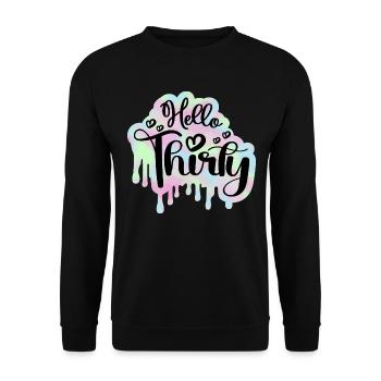 Célébrer 30ème Anniversaire Femme 30 Ans Tie Dye - Sweat-shirt Unisexe - noir - Devant - Alina (178cm) & Michal (187cm)