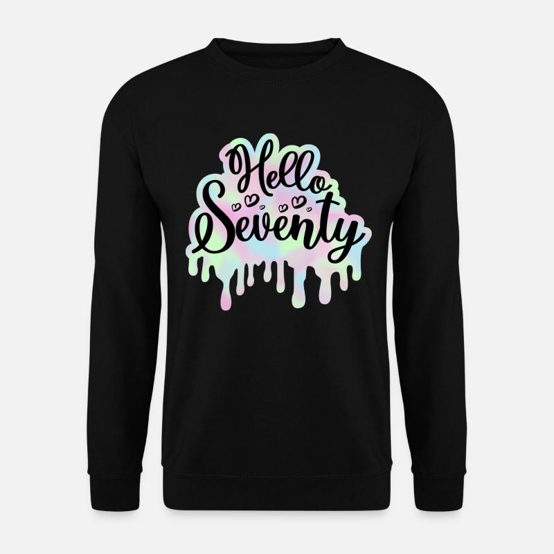 Feiern Sie 70. Geburtstag Frau 70 Jahre Batiken - Unisex Pullover - Schwarz