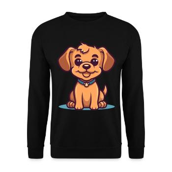 Niedliches Hundedesign für Hundebesitzer - Unisex Pullover - Schwarz - Vorne - Alina (178cm) & Michal (187cm)