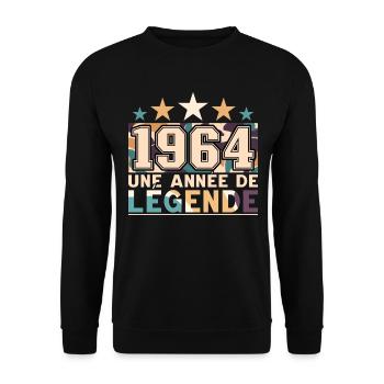 Année De Légende 1964 60 Ans Anniversaire - Sweat-shirt Unisexe - noir - Devant - Alina (178cm) & Michal (187cm)