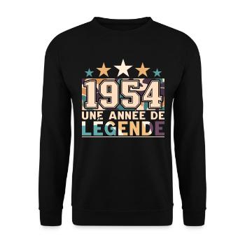 Année De Légende 1954 70 Ans Anniversaire - Sweat-shirt Unisexe - noir - Devant - Alina (178cm) & Michal (187cm)