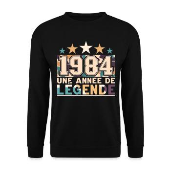 Année De Légende 1984 40 Ans Anniversaire - Sweat-shirt Unisexe - noir - Devant - Alina (178cm) & Michal (187cm)