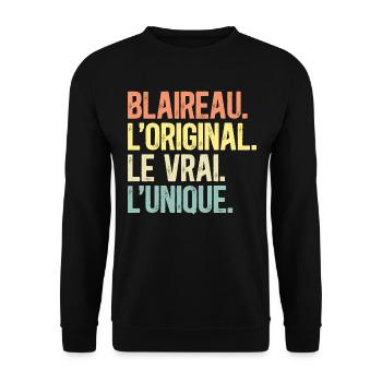 Blaireau L'Original Le Vrai L'Unique Homme - Sweat-shirt Unisexe - noir - Devant - Alina (178cm) & Michal (187cm)