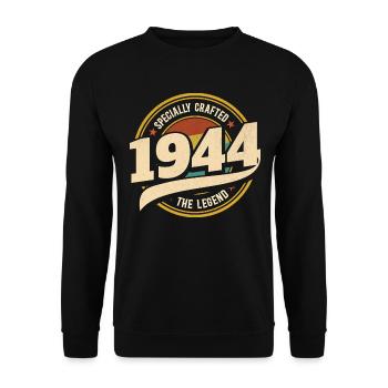 Jahr 1944 Die Legende 80 Jahre Jubiläum - Unisex Pullover - Schwarz - Vorne - Alina (178cm) & Michal (187cm)