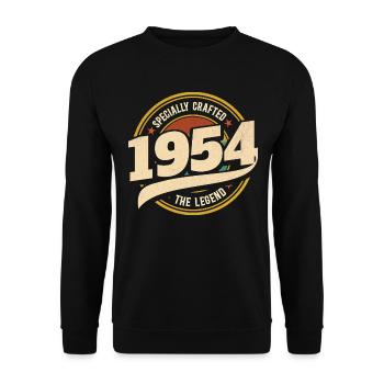 Année 1954 La Légende 70 Ans Anniversaire - Sweat-shirt Unisexe - noir - Devant - Alina (178cm) & Michal (187cm)