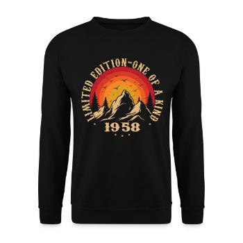 Vintage 1958 Retro 1958 Anniversary Gift 1958 - Unisex Sweatshirt - black - Front - Alina (178cm) & Michal (187cm)