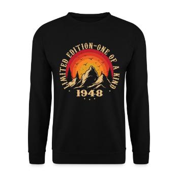 Vintage 1948 Rétro 1948 Cadeau anniversaire 1948 - Sweat-shirt Unisexe - noir - Devant - Alina (178cm) & Michal (187cm)