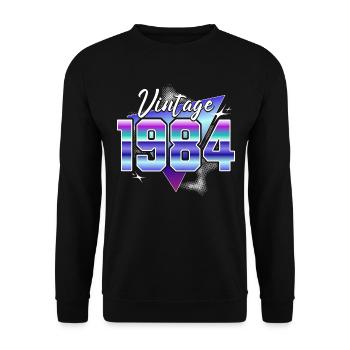 Retro 40th Anniversary 1984 - Unisex Sweatshirt - black - Front - Alina (178cm) & Michal (187cm)