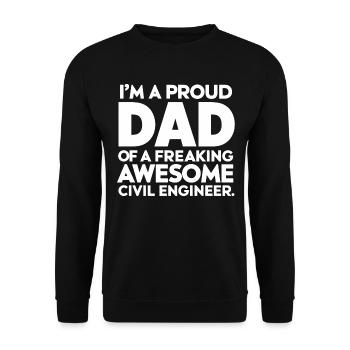 Father Funny Civil Engineer Dad - Unisex Sweatshirt - black - Front - Alina (178cm) & Michal (187cm)