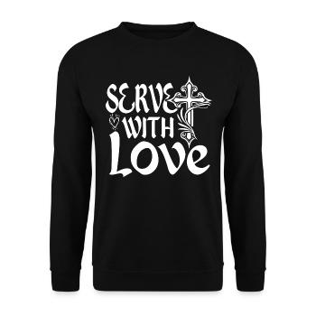 Servir Avec Amour Missionnaire Chrétien - Sweat-shirt Unisexe - noir - Devant - Alina (178cm) & Michal (187cm)