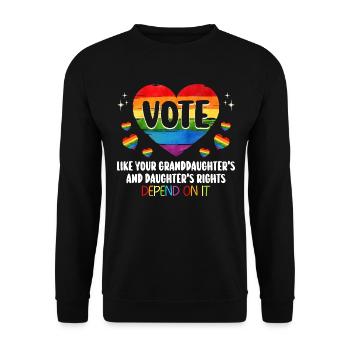 Grandma Feminism Daughter Little Girl Granny - Unisex Sweatshirt - black - Front - Alina (178cm) & Michal (187cm)