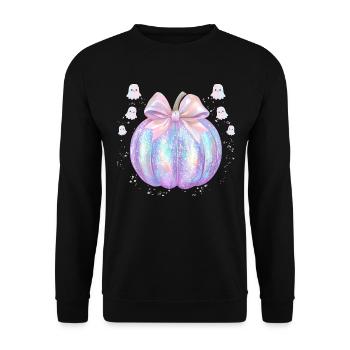 Retro Halloween Disco Pumpkin - Unisex Sweatshirt - black - Front - Alina (178cm) & Michal (187cm)