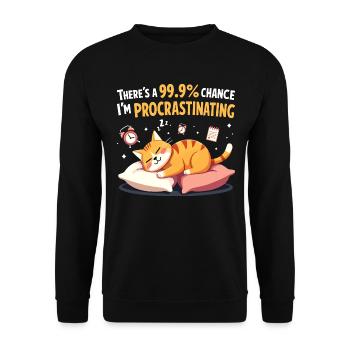 Lazy Cat Sarcastic Humor - Unisex Sweatshirt - black - Front - Alina (178cm) & Michal (187cm)