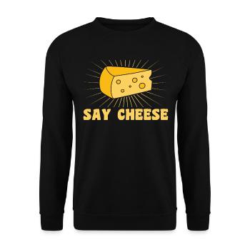 Say cheese - Unisex Sweatshirt - black - Front - Alina (178cm) & Michal (187cm)