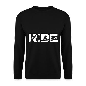 RIDE Snowboard Snowboarding Gift Birthday - Unisex Sweatshirt - black - Front - Alina (178cm) & Michal (187cm)