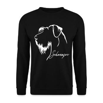 SCHNAUZER Profil Hunde Hund Wilsigns - Unisex Pullover - Schwarz - Vorne - Alina (178cm) & Michal (187cm)