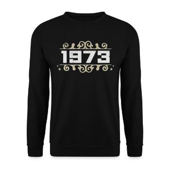 Millésime 1973 Rétro Anniversaire 1973 Millésime 1973 - Sweat-shirt Unisexe - noir - Devant - Alina (178cm) & Michal (187cm)