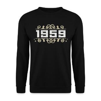 Millésime 1959 Rétro Anniversaire 1959 Millésime 1959 - Sweat-shirt Unisexe - noir - Devant - Alina (178cm) & Michal (187cm)