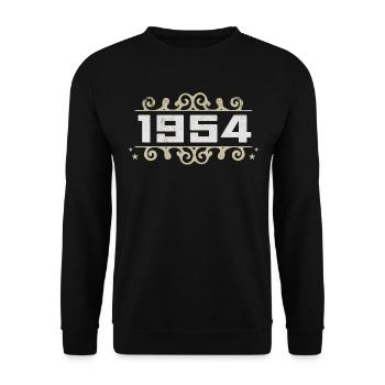 Millésime 1954 Rétro Anniversaire 1954 Millésime 1954 - Sweat-shirt Unisexe - noir - Devant - Alina (178cm) & Michal (187cm)